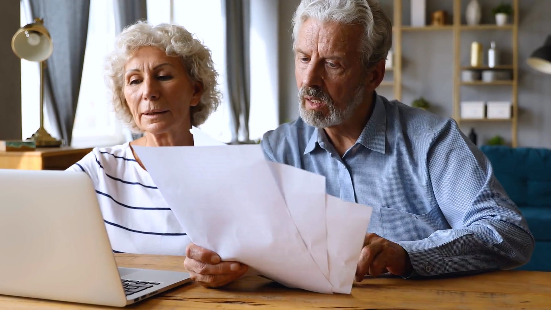 A couple looking over documents