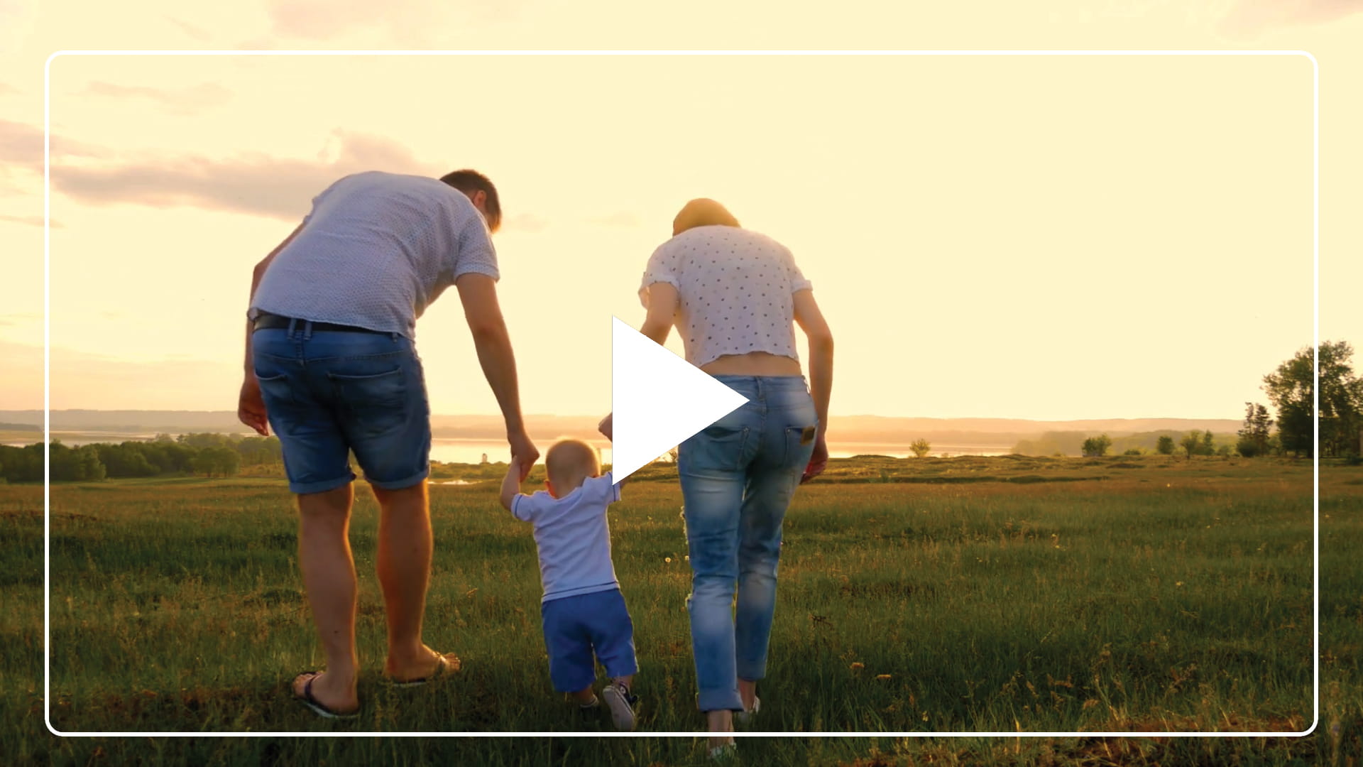 parents walking with toddler