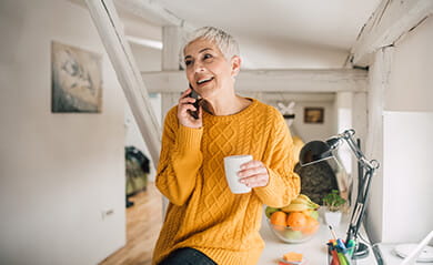 Mature woman talking on phone